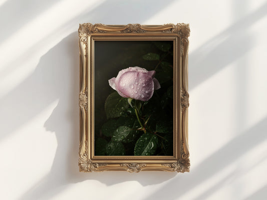 Pink Rose After the Rain - Unframed Print