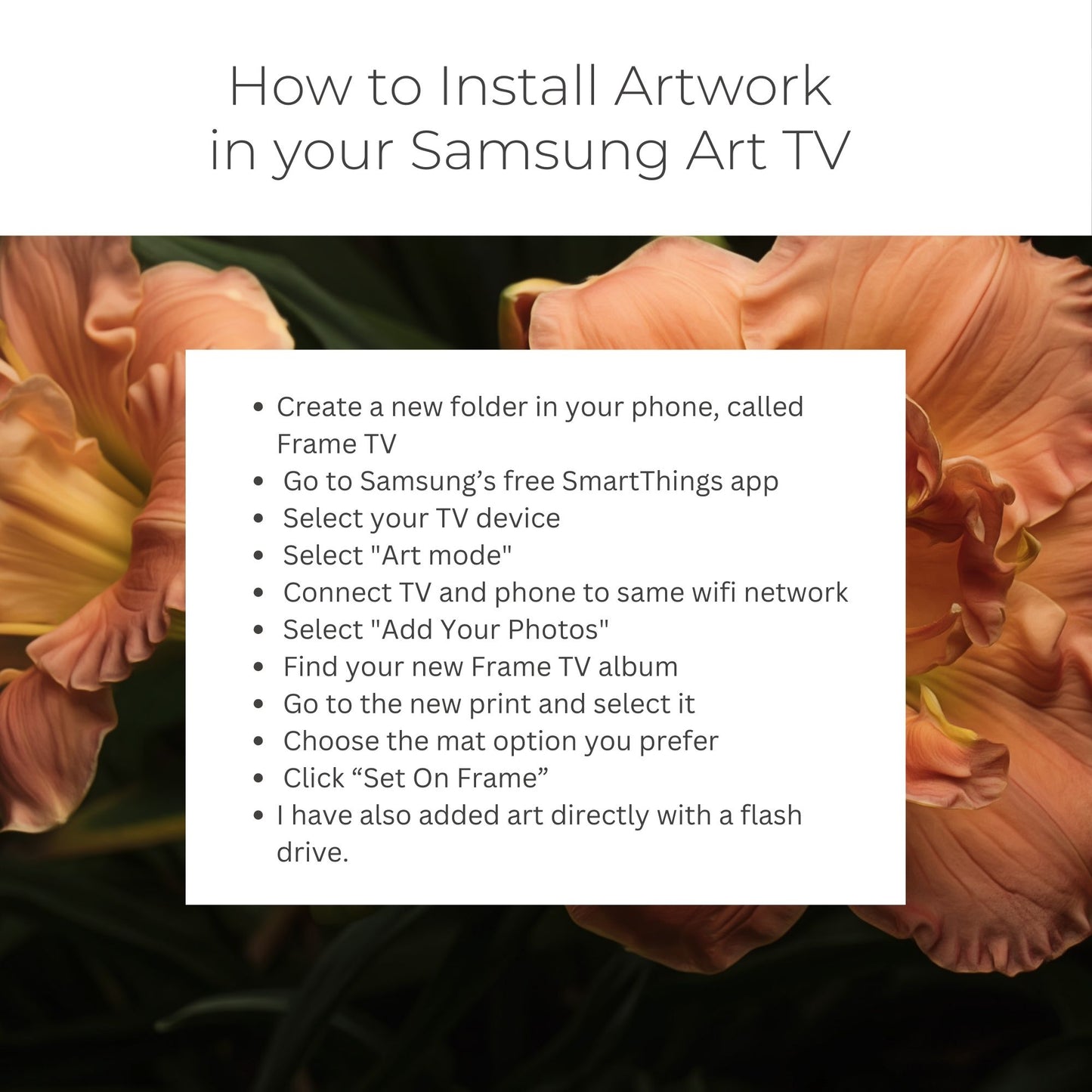 Peach Double Daylilies - Frame TV