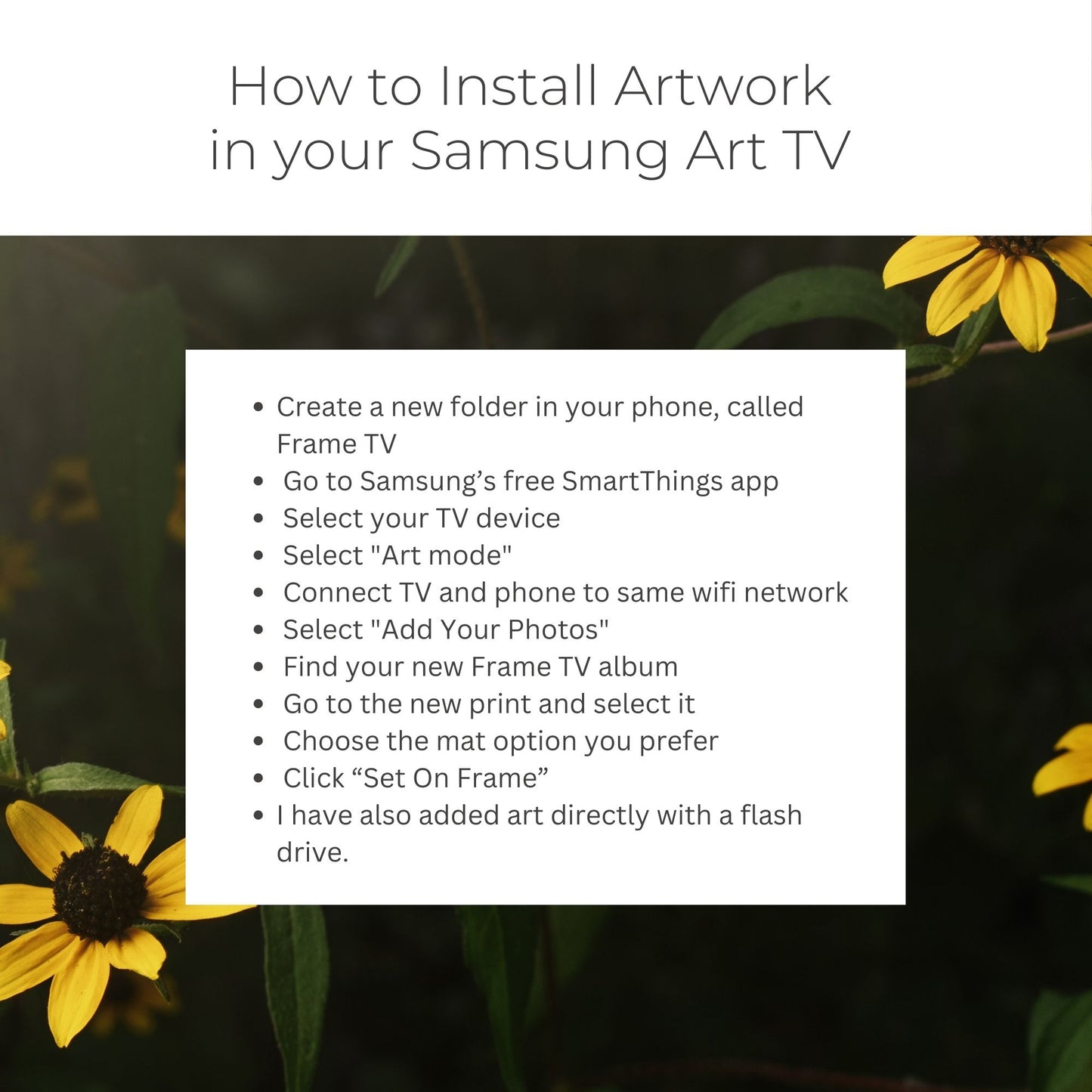 Opening Sunflower - Frame TV