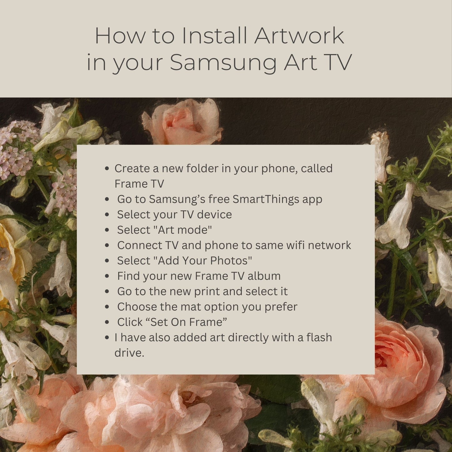 Painted Roses I - Frame TV