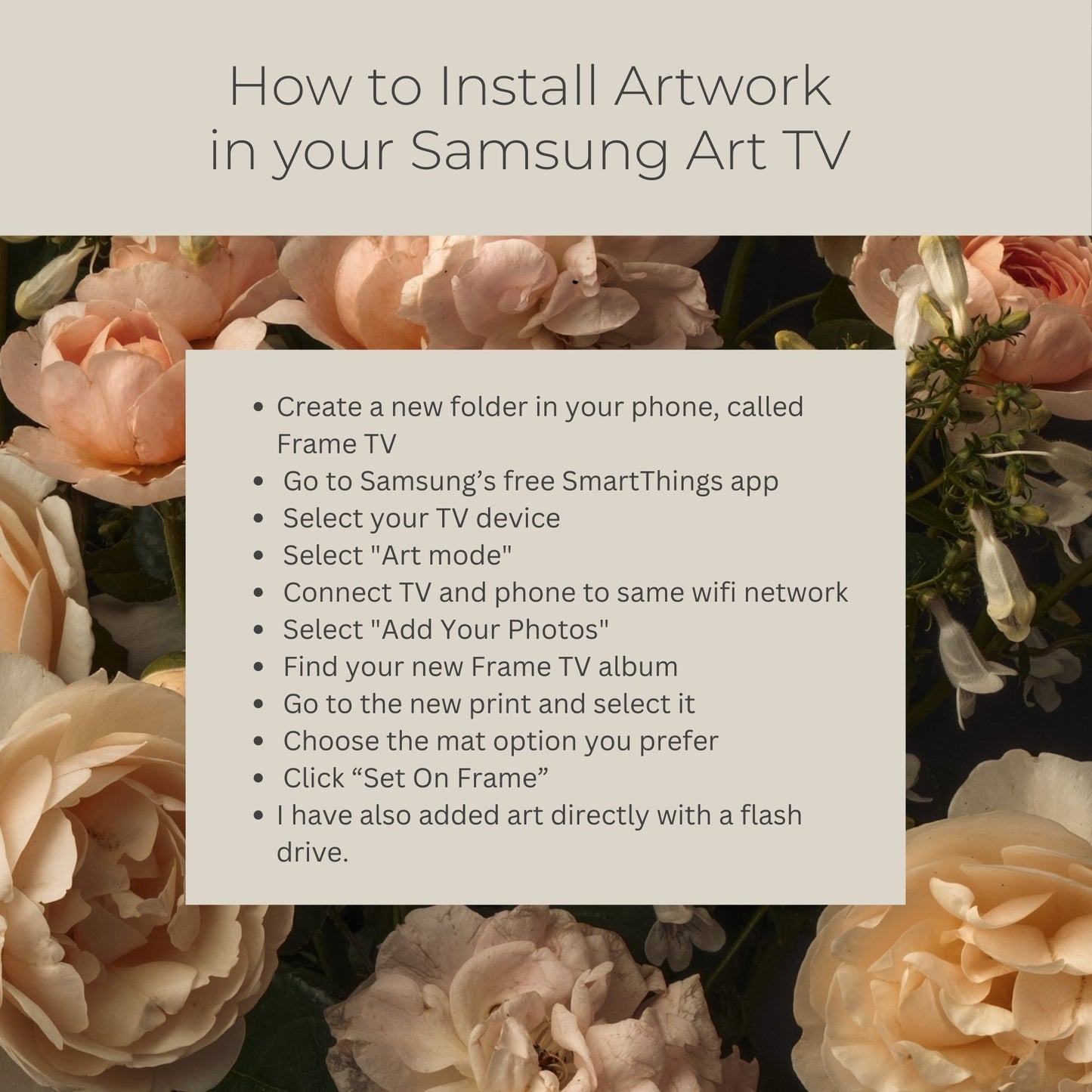 Ivory Roses - Frame TV