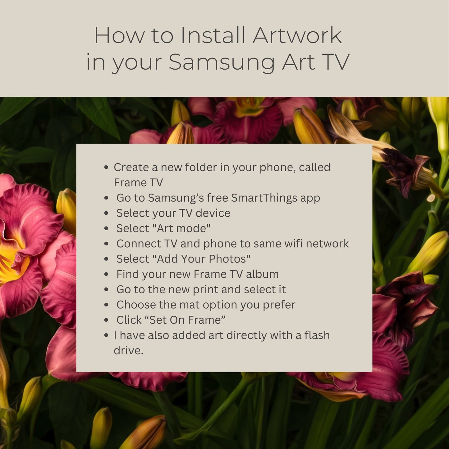 Prink Daylilies - Frame TV