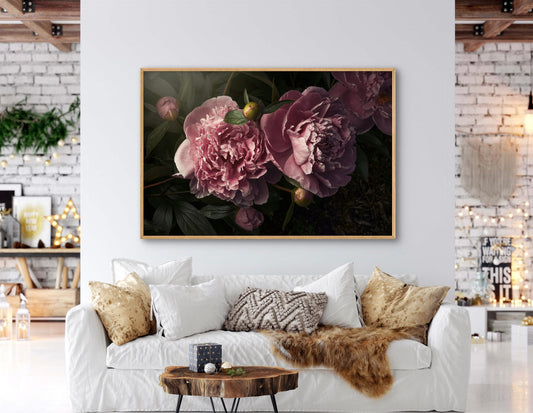 Pink Peonies Photograph, Fine Art Paper Photo Print, Cottage Decor