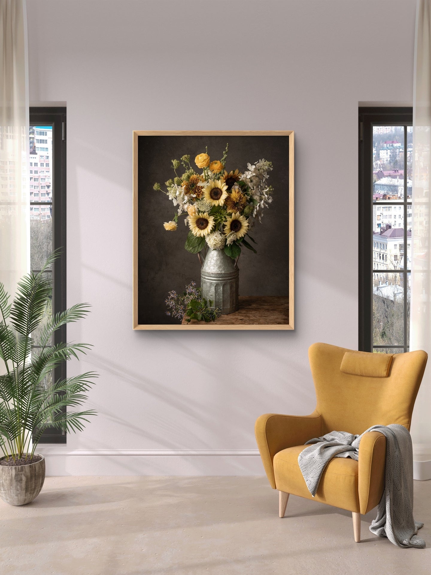 Light Sunflowers Still Life