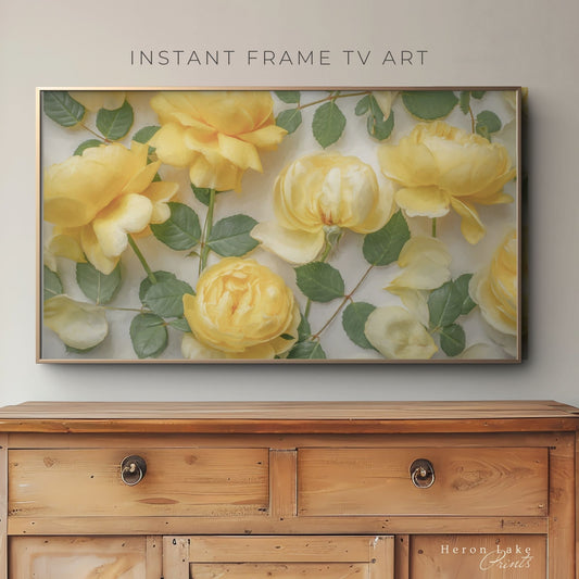 Painted Yellow Roses II - Frame TV
