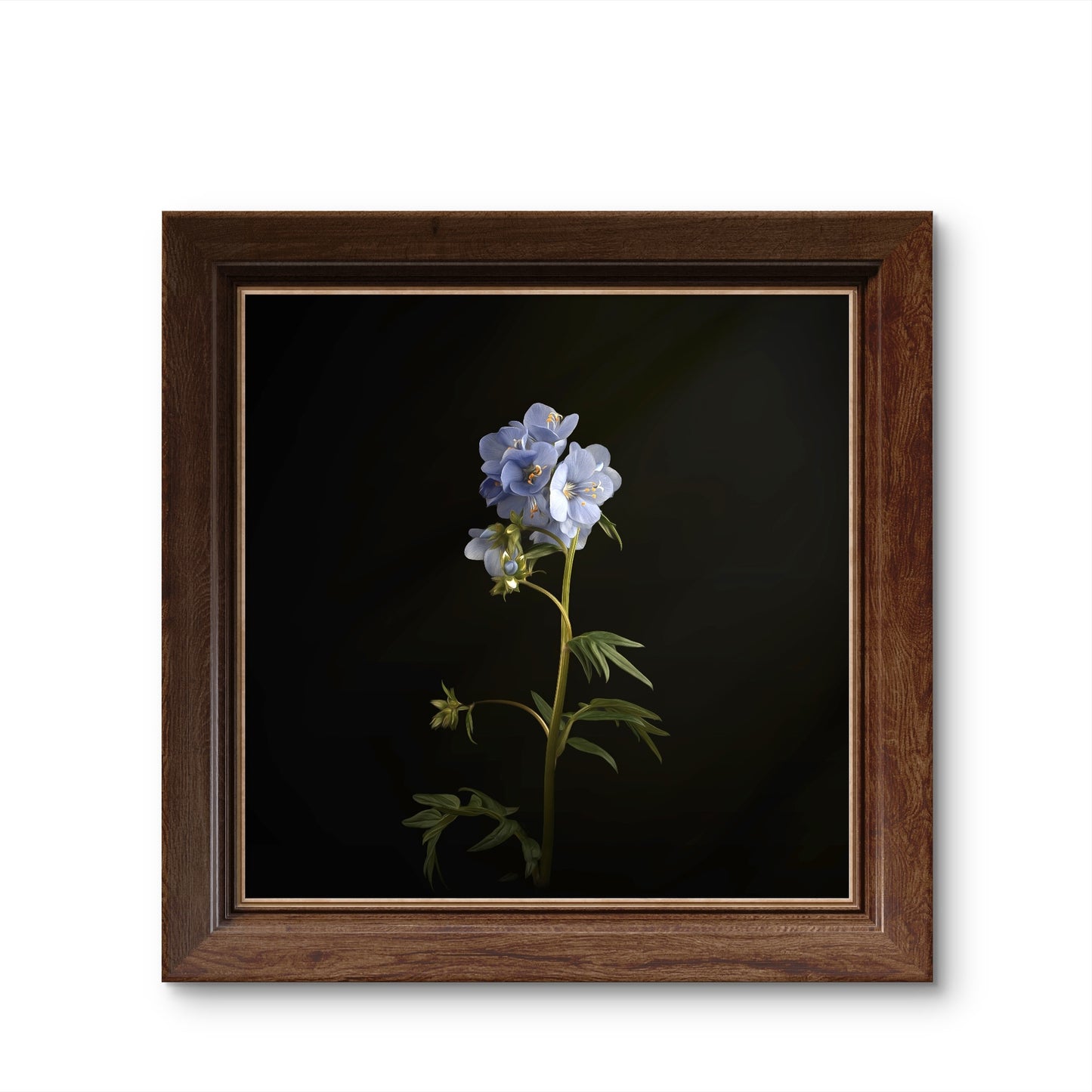 Minimalist Blue Floral Print