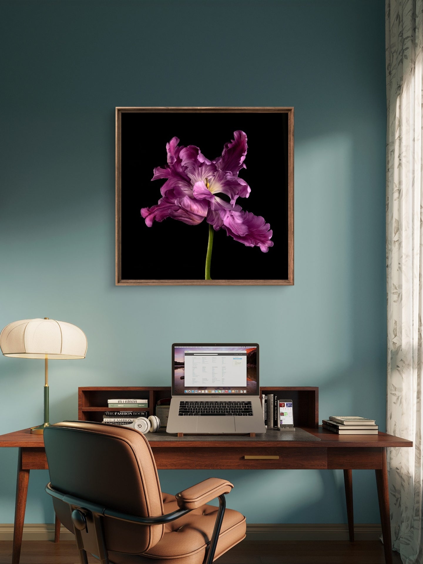 Frilly Purple Parrot Tulip Fine Art Square Unframed Print