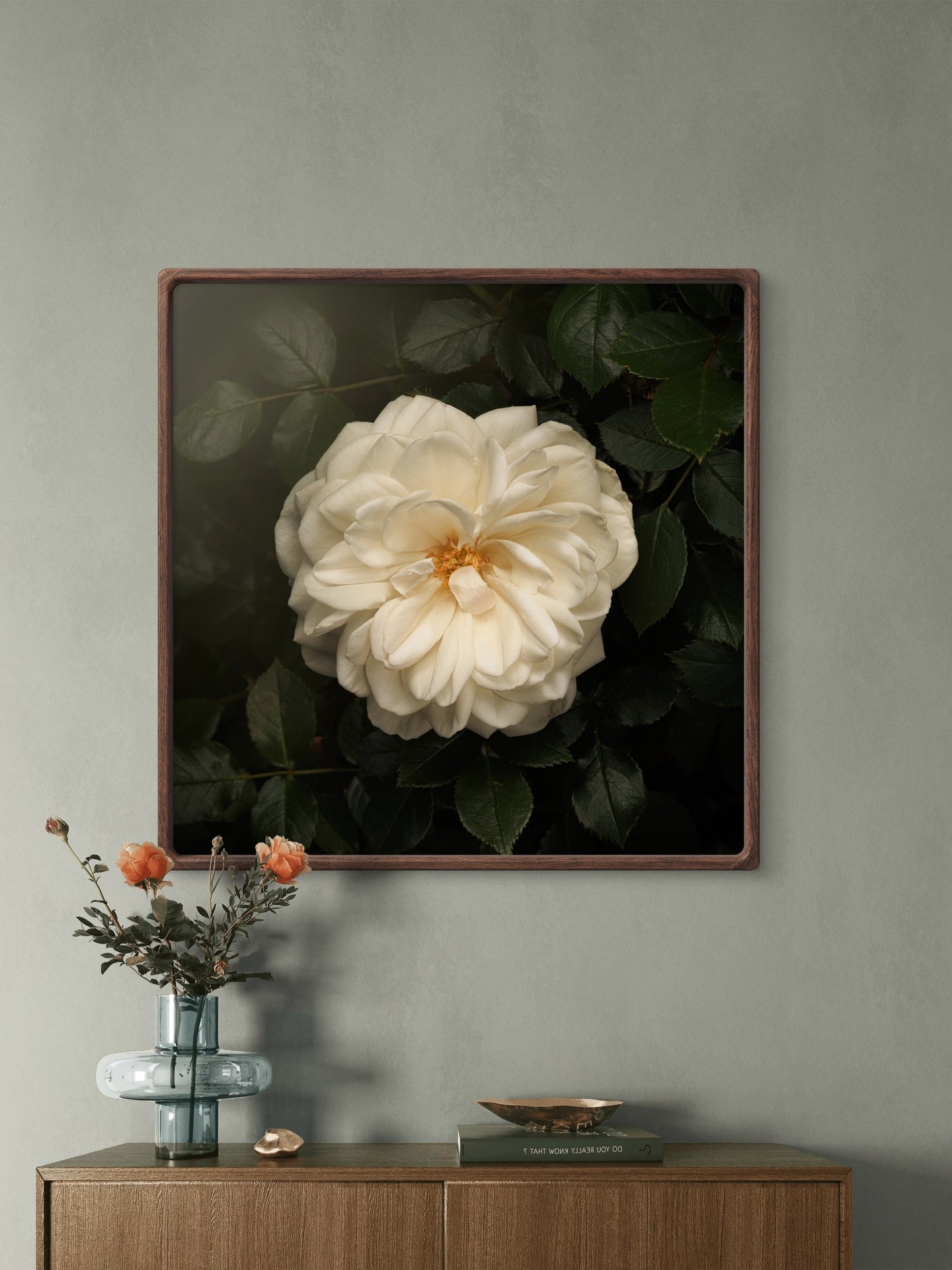 White Iceberg Rose Print