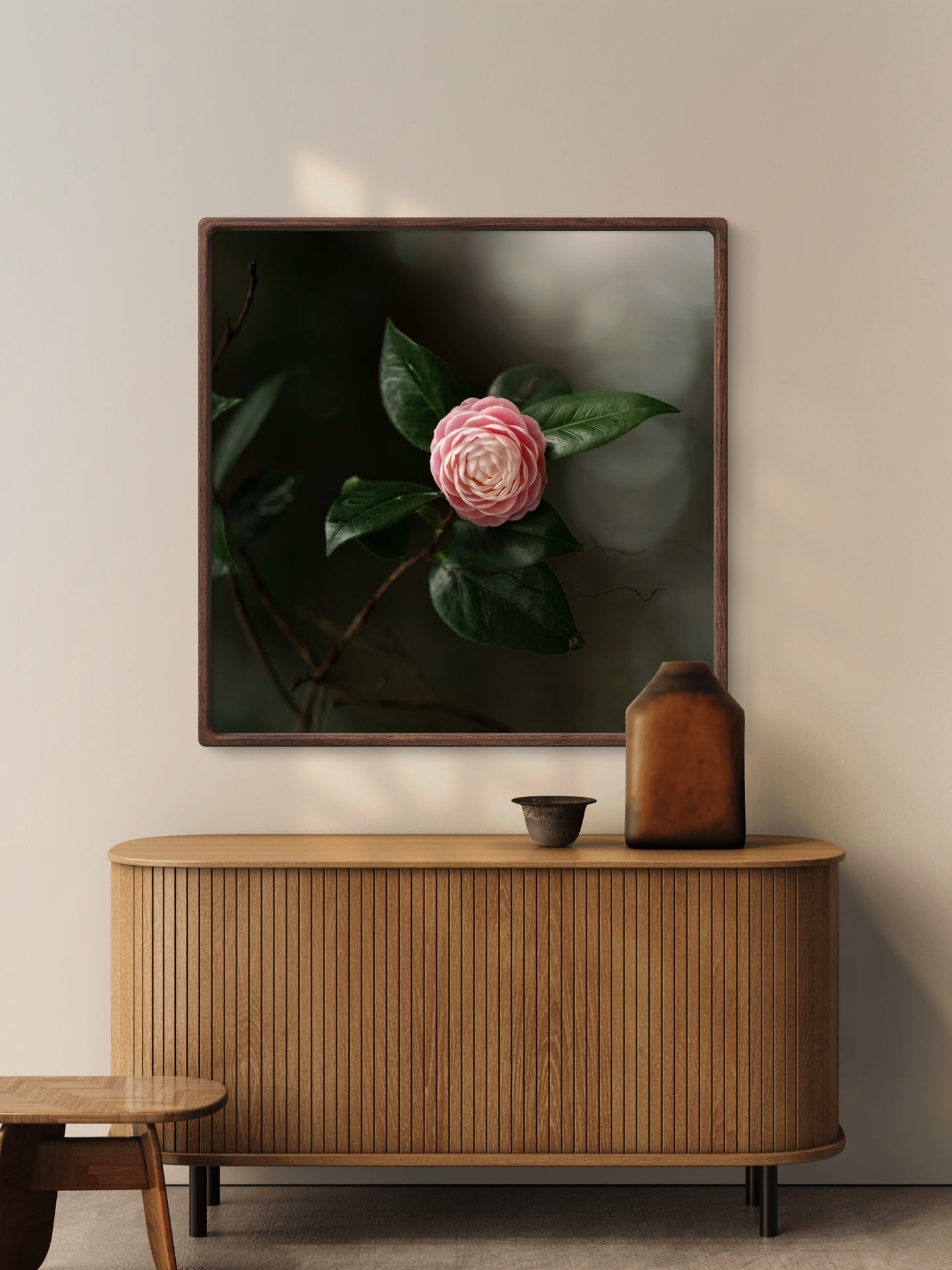 Camellia Pink & White Print