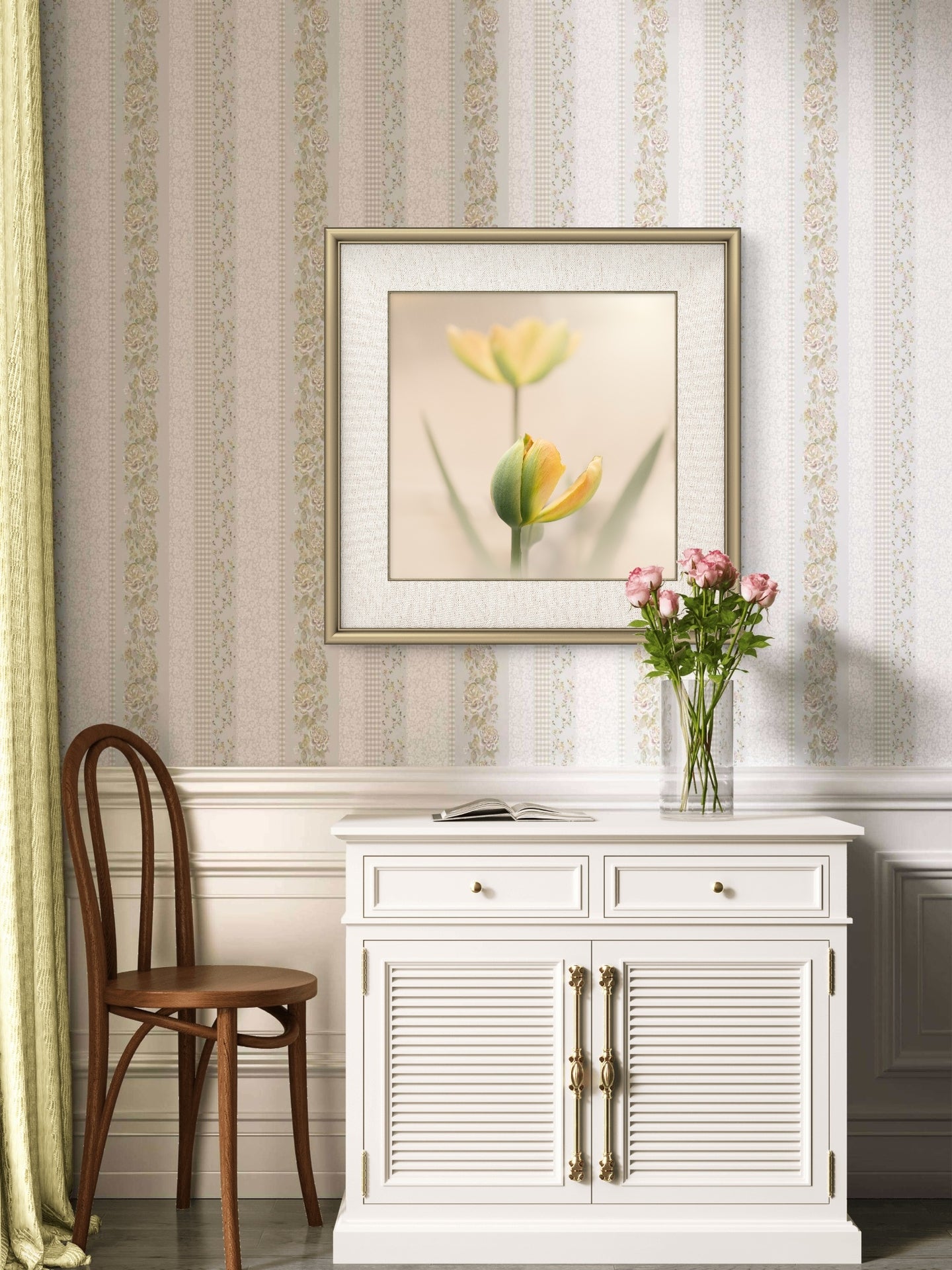 Peaceful Pale Yellow Tulips