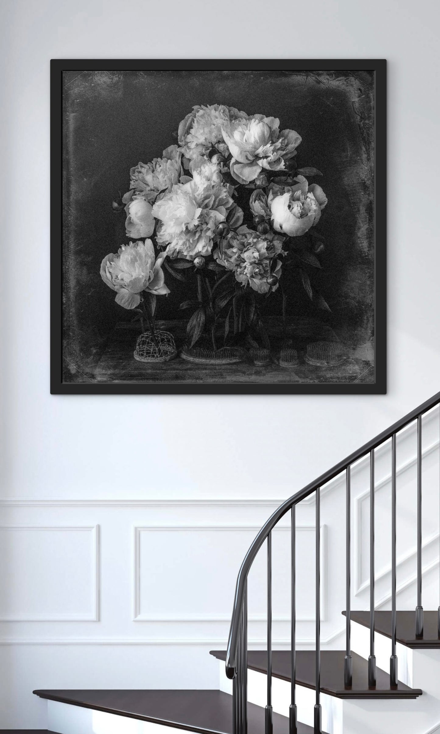 Vintage Peonies in Flower Frogs