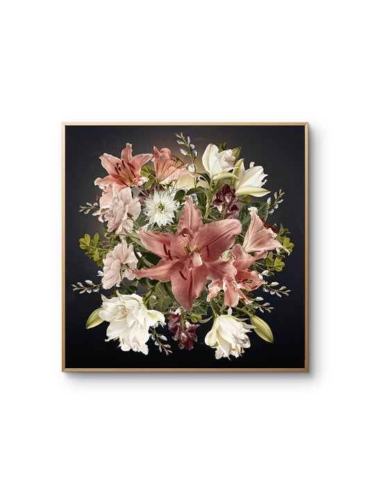Elegant Floral Bouquet Featuring Lilies and Roses