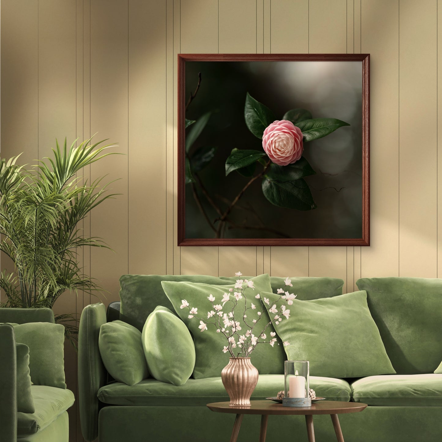 Camellia Pink & White Print