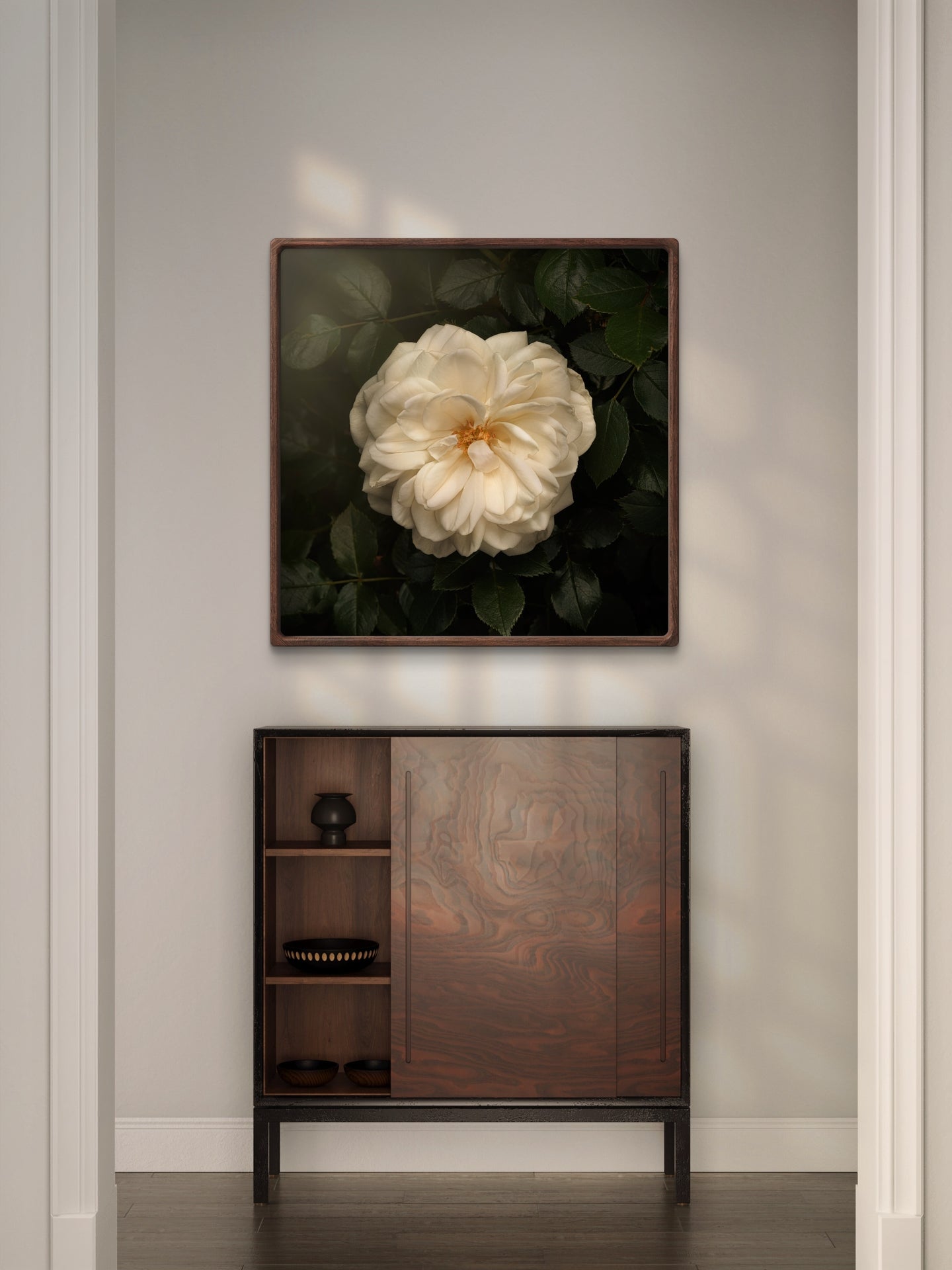 White Iceberg Rose Print