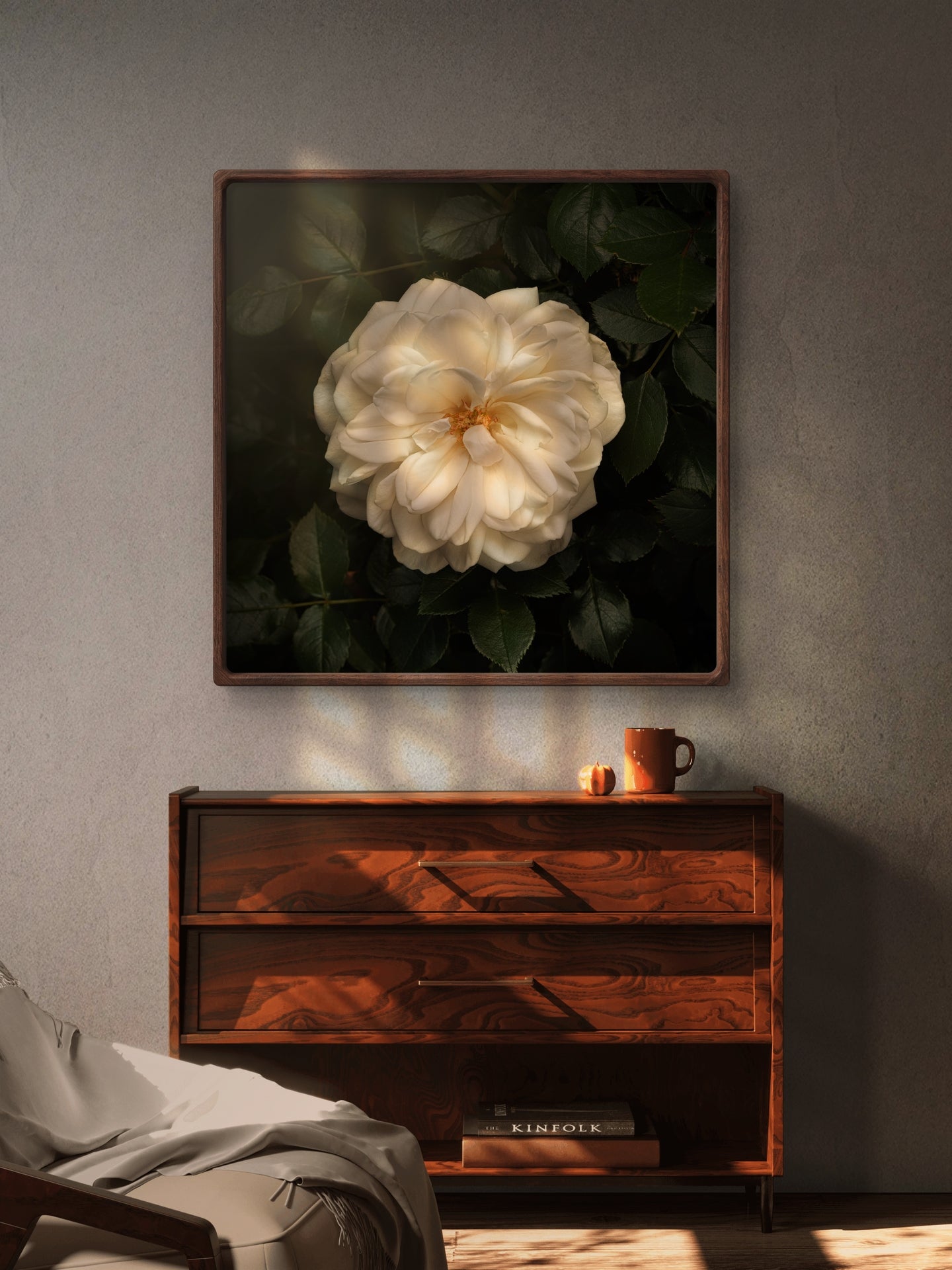 White Iceberg Rose Print
