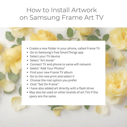 Painted Yellow Roses - Frame TV