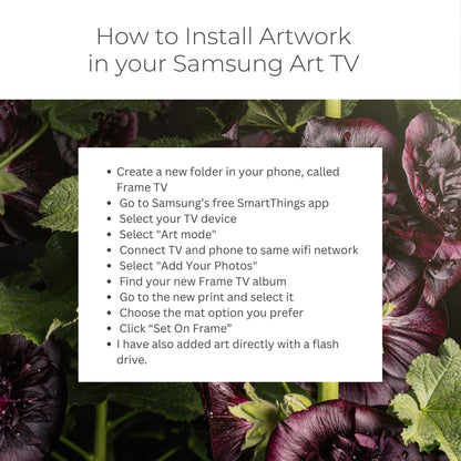 Dark Purple Hollyhocks - Frame TV