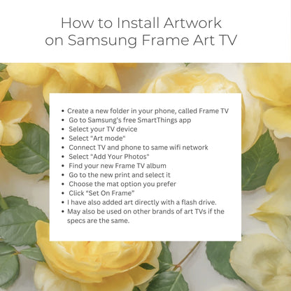 Painted Yellow Roses II - Frame TV