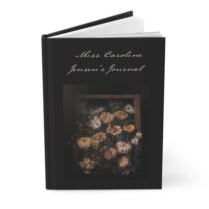 Floral Vintage Zinnias Hardcover Journal — Personalized Name and Quote Journal
