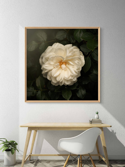 White Iceberg Rose Print