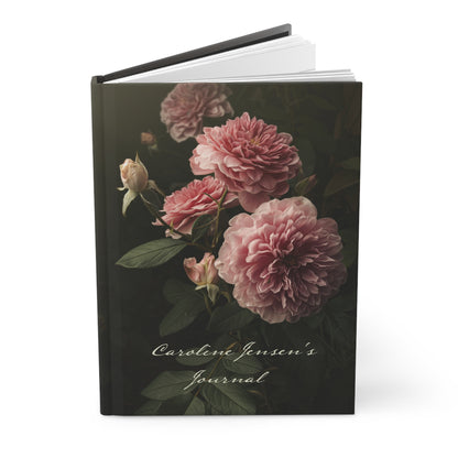 Floral Vintage Roses Hardcover Journal — Personalized Name and Quote Journal