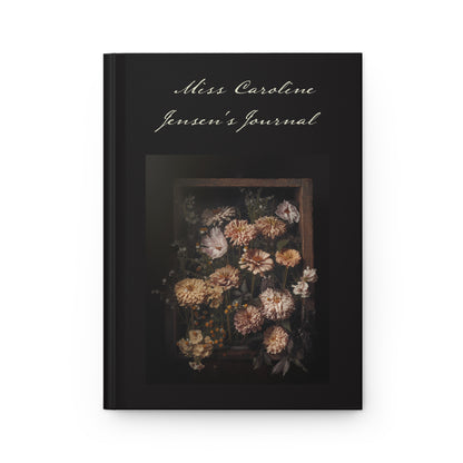 Floral Vintage Zinnias Hardcover Journal — Personalized Name and Quote Journal