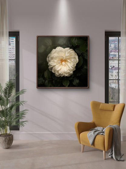 White Iceberg Rose Print