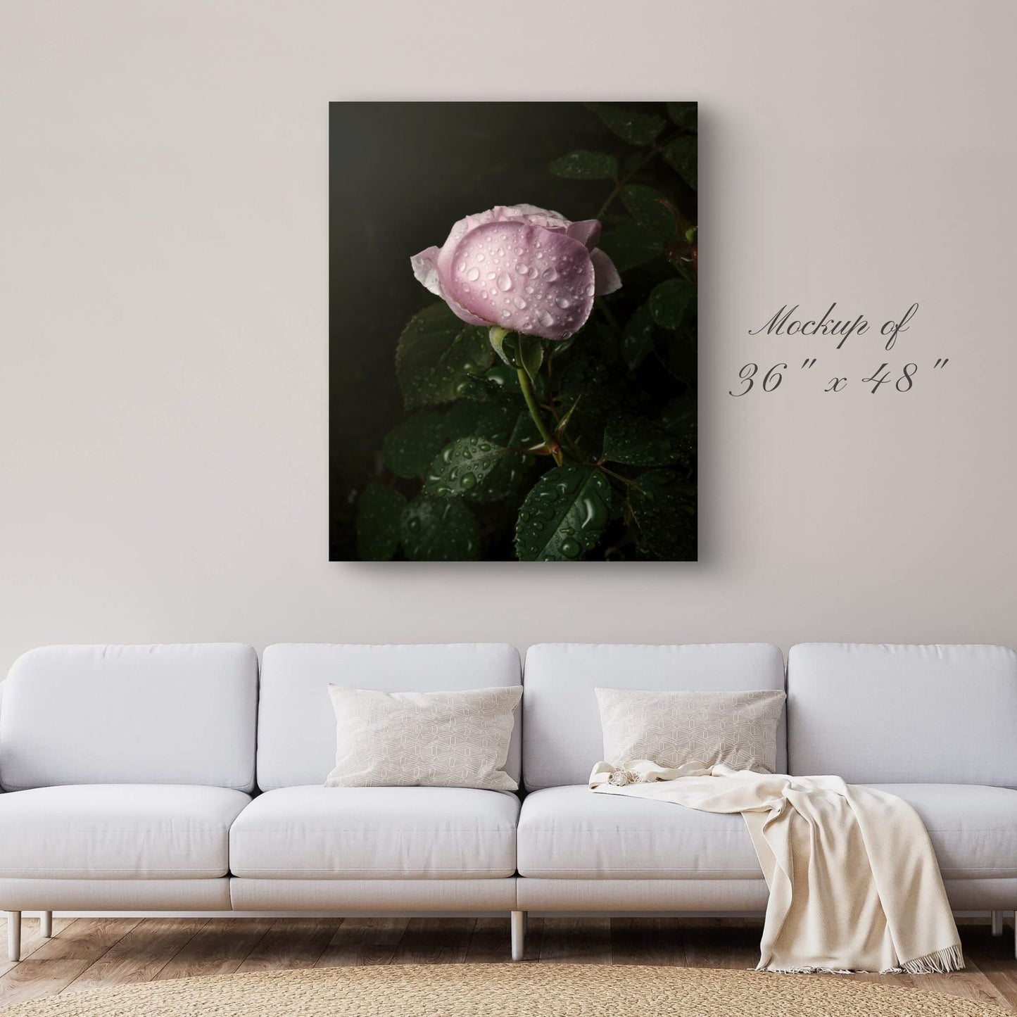 Fine Art Pink Garden Water Droplet Rose Photo, Watercolor Matte Poster, Gift for Garden and Flower Lovers, Coquette Wall Art, NOT AI