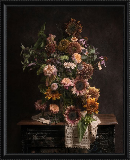 Autumn Zinnias and Sunflowers