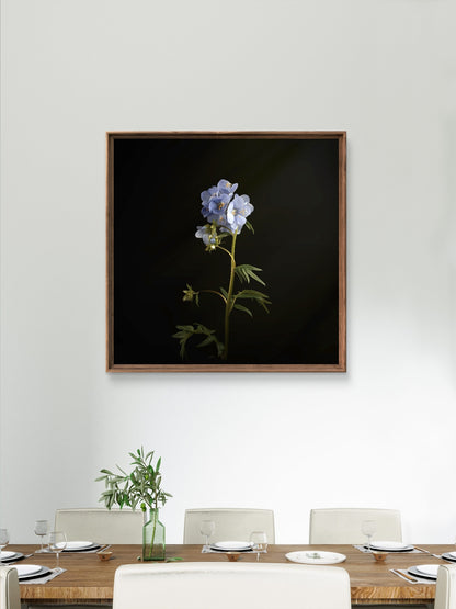 Minimalist Blue Floral Print