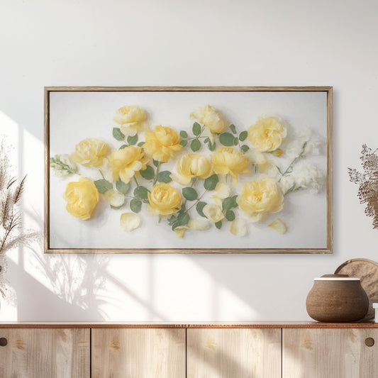 Painted Yellow Roses - Frame TV