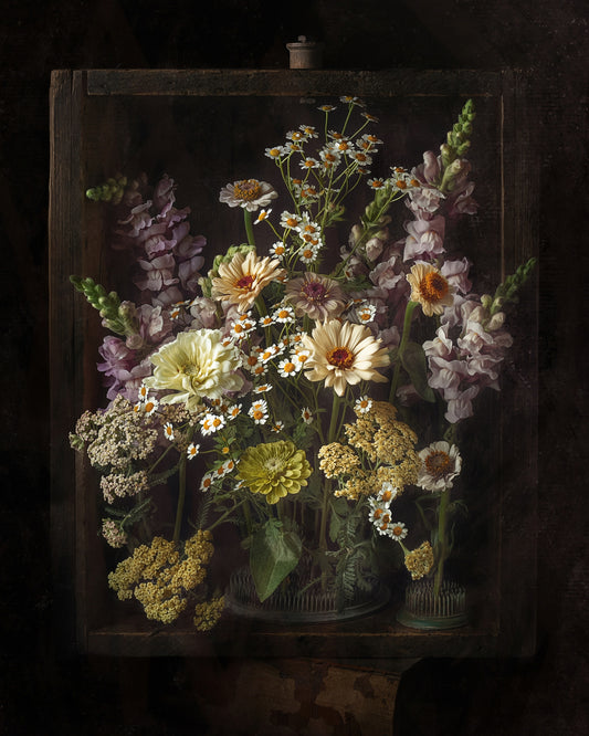 Vintage Floret Zinnias & Snapdragons