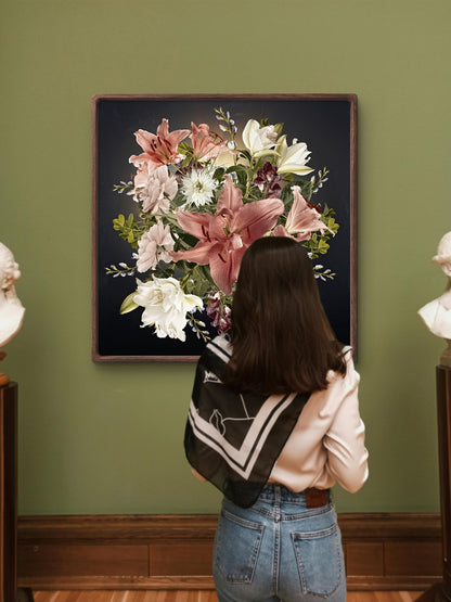 Elegant Floral Bouquet Featuring Lilies and Roses