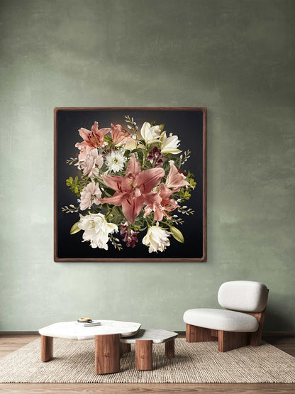 Elegant Floral Bouquet Featuring Lilies and Roses