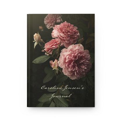 Floral Vintage Roses Hardcover Journal — Personalized Name and Quote Journal