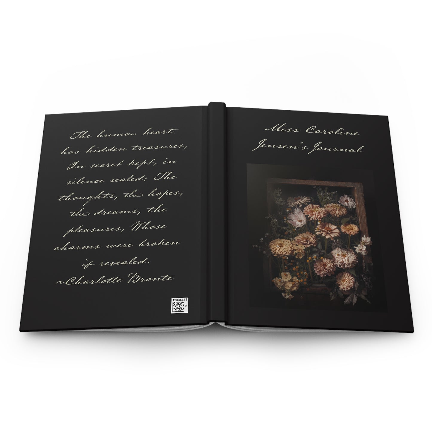 Floral Vintage Zinnias Hardcover Journal — Personalized Name and Quote Journal