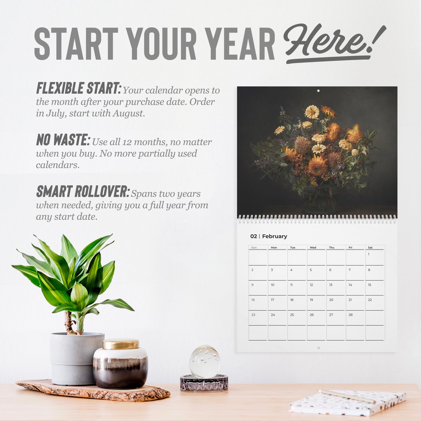 Automated Sunflower Wall Calendar by Caroline Jensen (Photographer) and Steve Kaufer (Sunflower Breeder)
