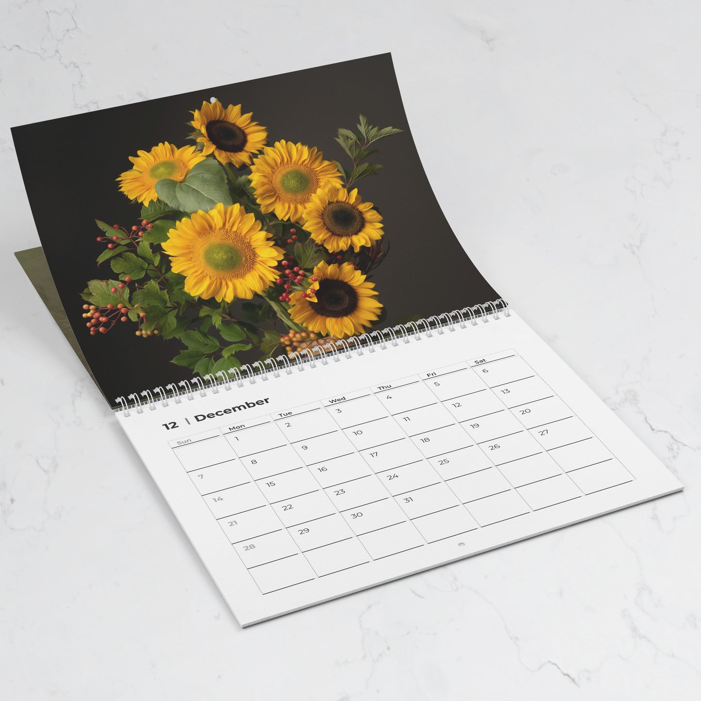 Automated Sunflower Wall Calendar by Caroline Jensen (Photographer) and Steve Kaufer (Sunflower Breeder)