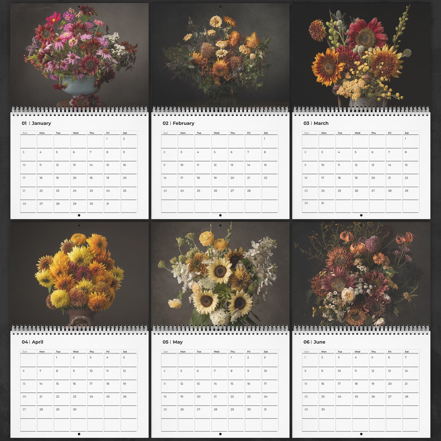 Automated Sunflower Wall Calendar by Caroline Jensen (Photographer) and Steve Kaufer (Sunflower Breeder)