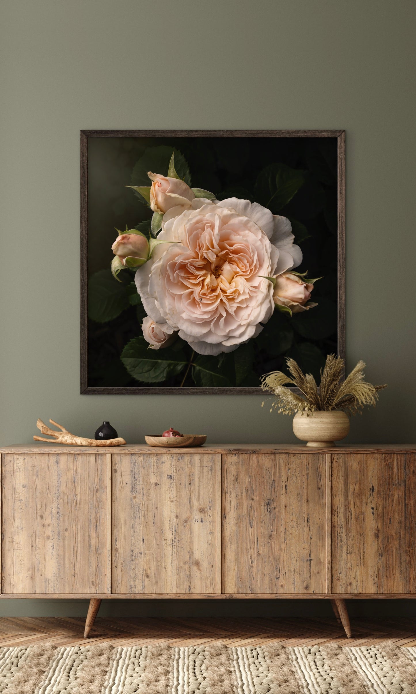 Blush Ivory Rose with Four Buds - Download