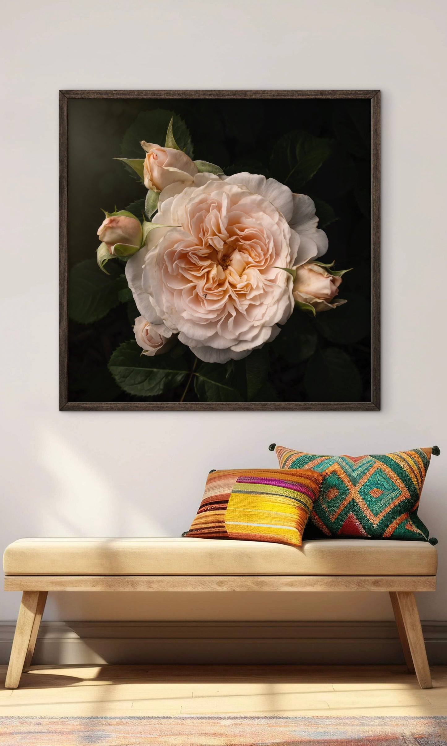 Blush Ivory Rose with Four Buds - Download