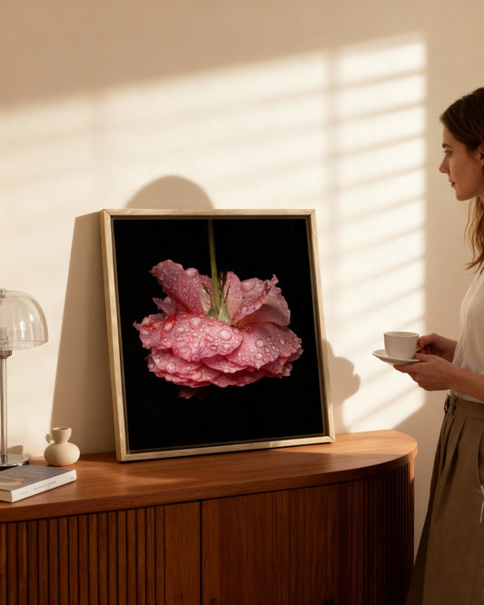 A Pink Rose after the Rain