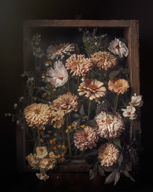 Vintage Style Zinnia Arrangement