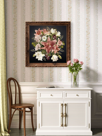 Elegant Floral Bouquet Featuring Lilies and Roses